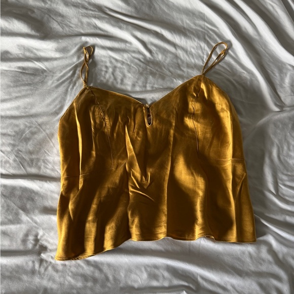 Victoria's Secret Tops - Vintage 90s Victoria’s Secret 100% Silk Camisole Top - Gold Mustard